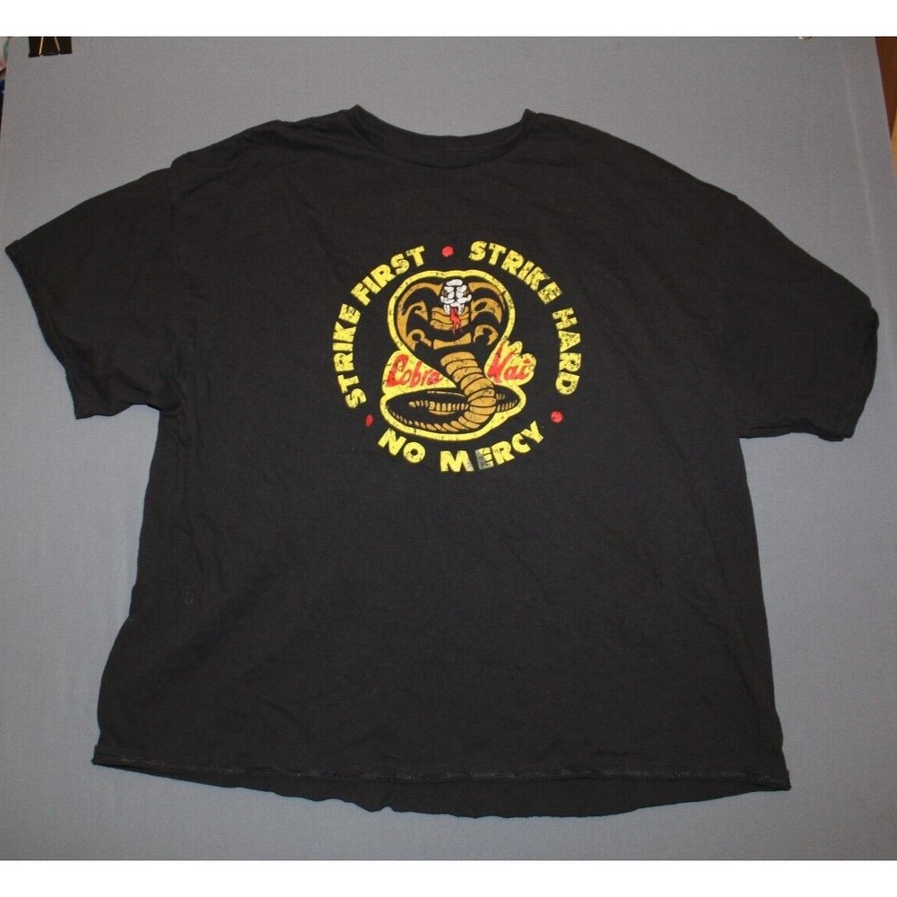 Cobra Kai Mens Black First Strike Short Sleeve Crew Neck T-Shirt 3XL 54-56
